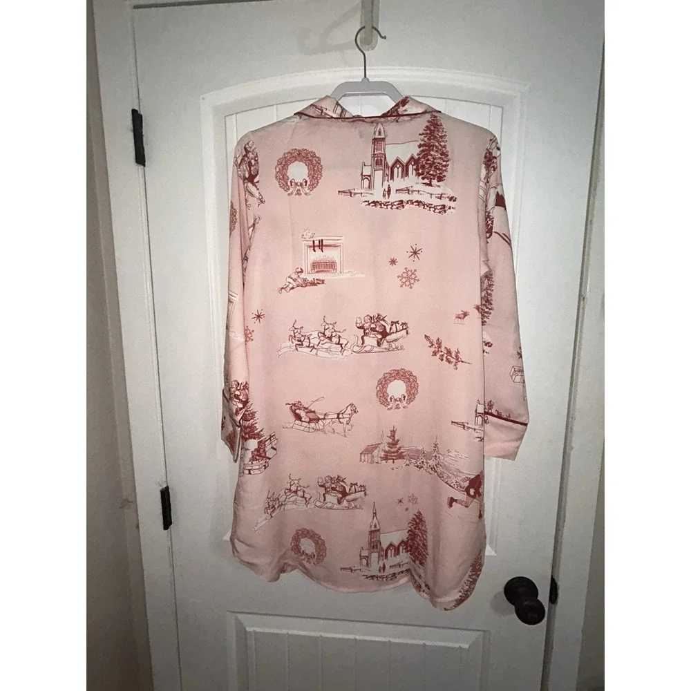 Katie Kime Womens XS‎ Sleep Shirt, Gown, Christmas, Home For The Holidays